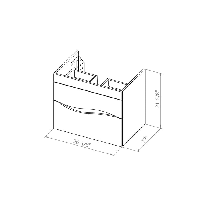 Wave Wood White Glossy Bathroom Vanity White Glossy 7