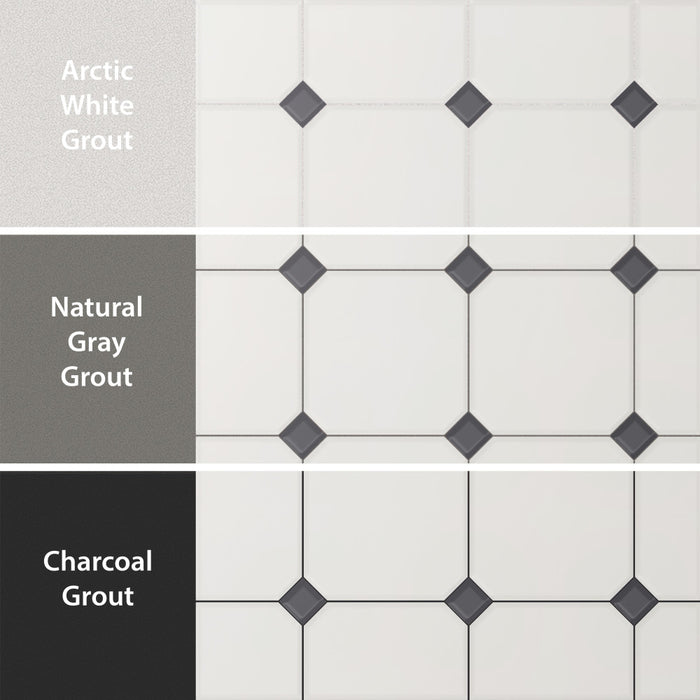 Vaudeville Porcelain Octagon Nacar with Taco Antracita Tile Matte 4