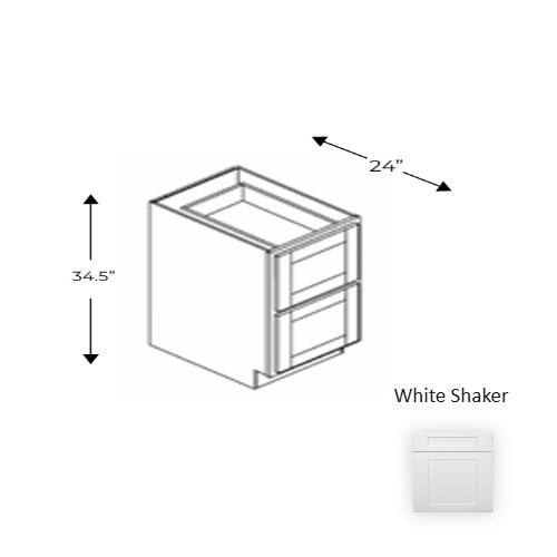 Framed Shaker Premium Wood White Shaker Base Cabinet Natural clear coat 1