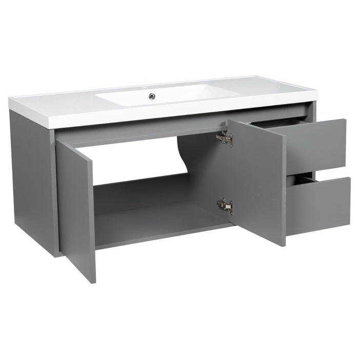 Niagara Wood Grey Matte Matte Bathroom Vanity Grey Matte Matte 4