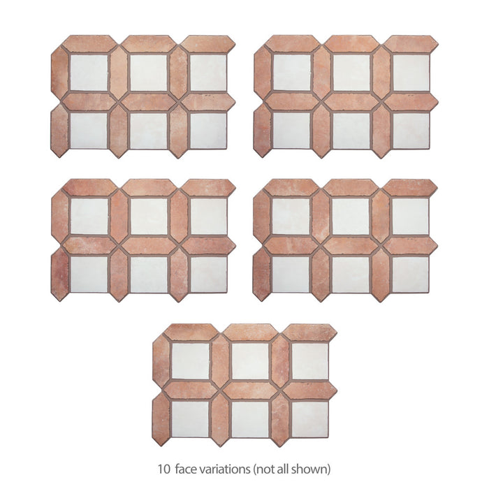 Picket Porcelain Arenta Clay with White Square Tile Matte 4