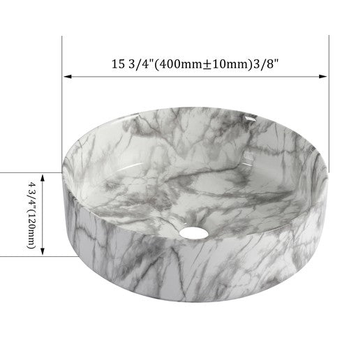 Ceramic White & Black Bathroom Sink White & Black 2