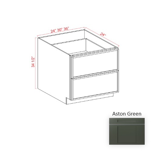 Slim Shaker Style Wood Aston Green Drawer Base Cabinet Aston Green 1