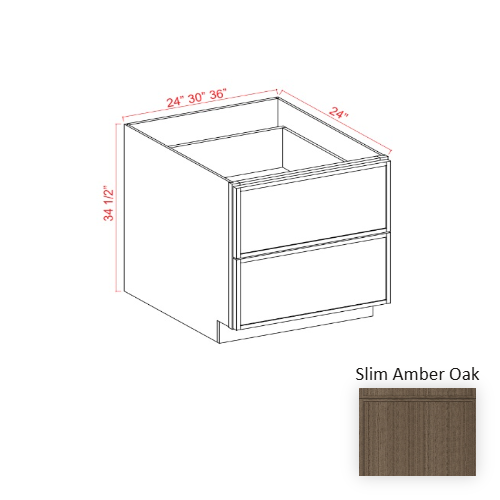 Slim Shaker Style Wood Amber Oak Drawer Base Cabinet Slim Amber Oak 1