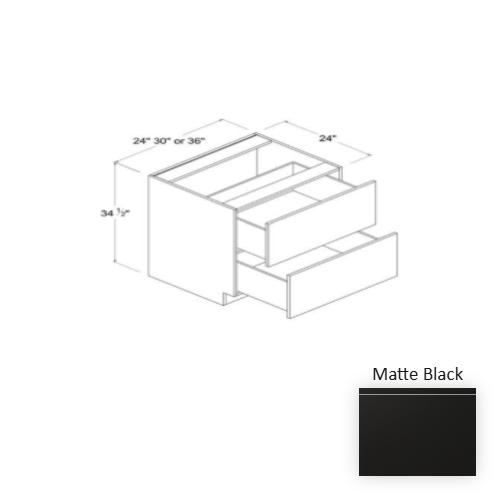 Frameless European Style Wood Matte Black Drawer Base Cabinet Matte Black 1