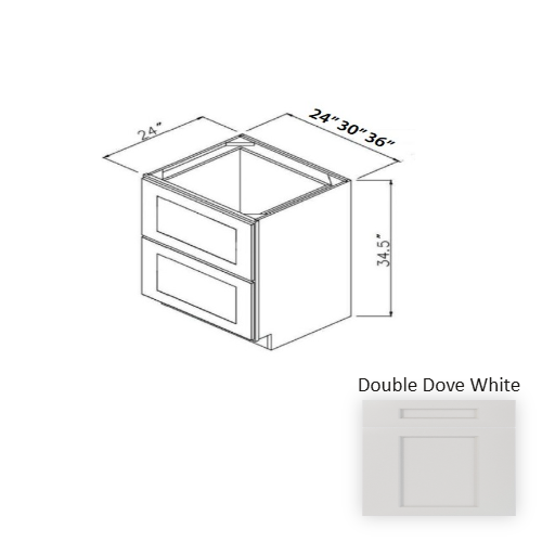 Double Shaker Style Wood Dove White Base Cabinet Dove White 1