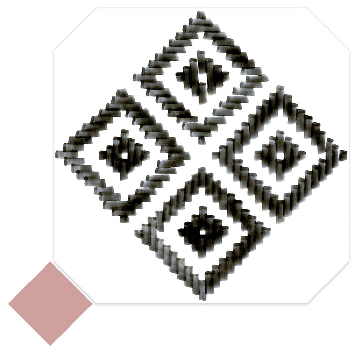 Vaudeville Porcelain Octagon Deco Sombra with Taco Pink Tile Matte 3