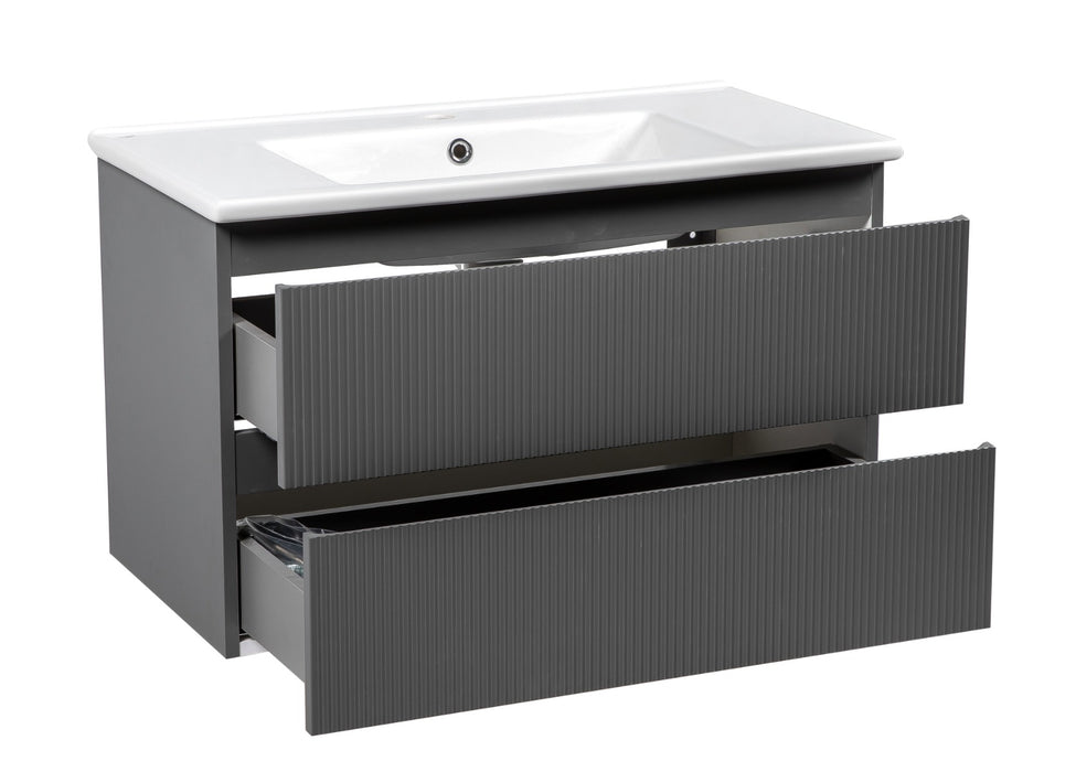 Edison Wood Gray Matte Bathroom Vanity Gray Matte 3