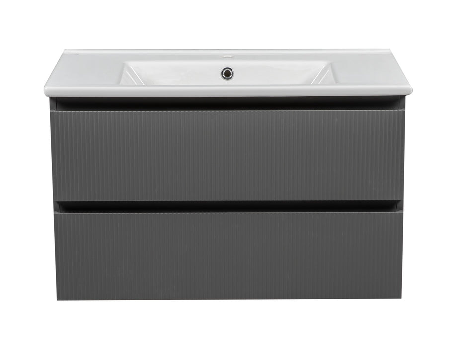 Edison Wood Gray Matte Bathroom Vanity Gray Matte 4