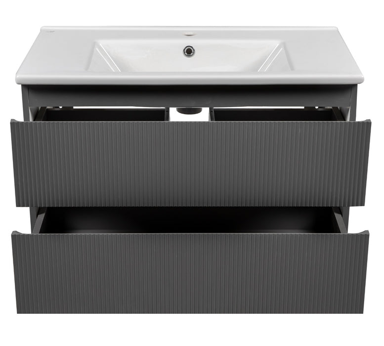 Edison Wood Gray Matte Bathroom Vanity Gray Matte 5
