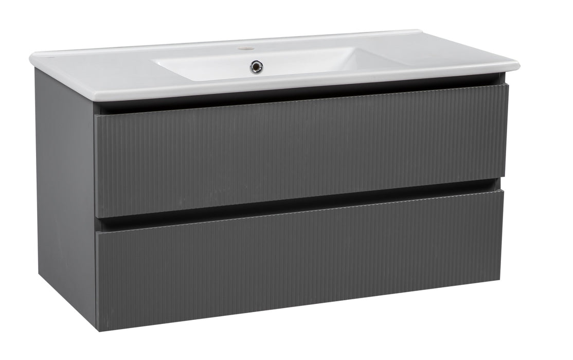 Edison Wood Gray Matte Bathroom Vanity Gray Matte 1