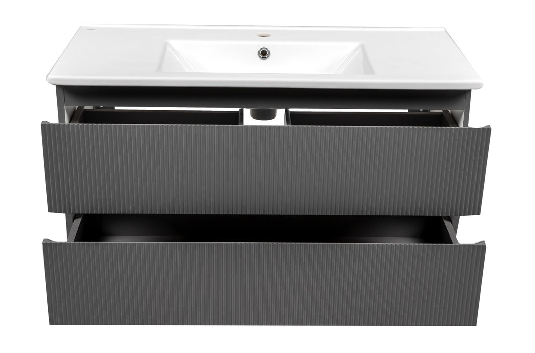 Edison Wood Gray Matte Bathroom Vanity Gray Matte 4