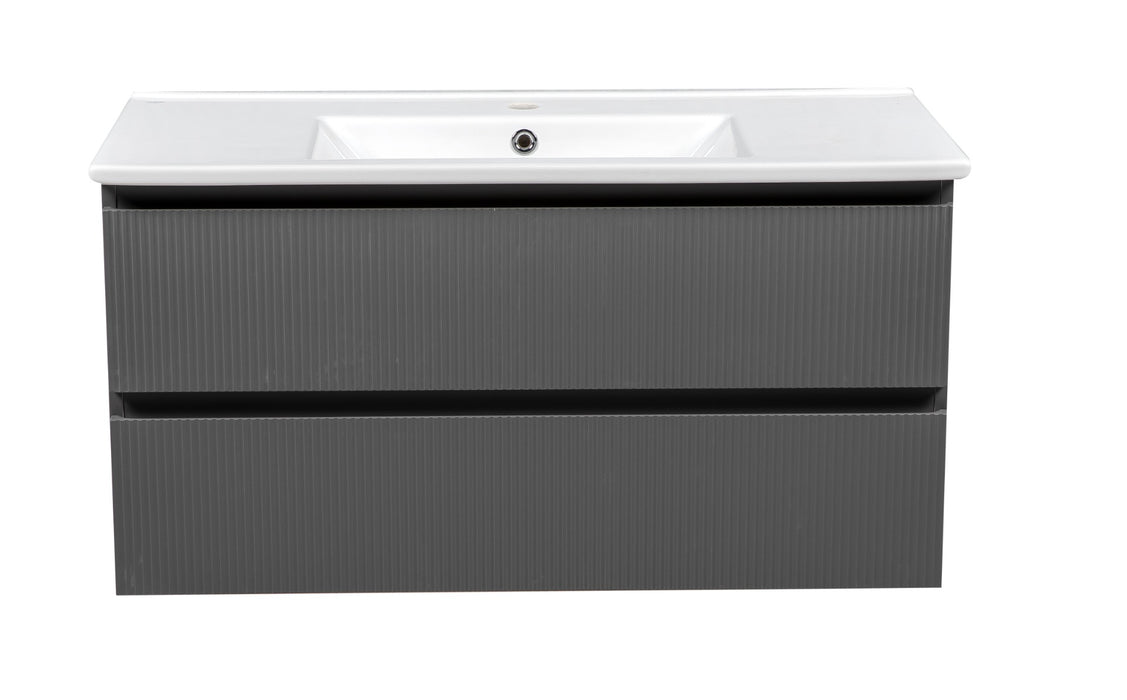 Edison Wood Gray Matte Bathroom Vanity Gray Matte 5