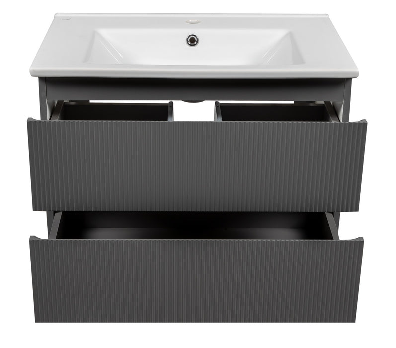 Edison Wood Gray Matte Bathroom Vanity Gray Matte 4