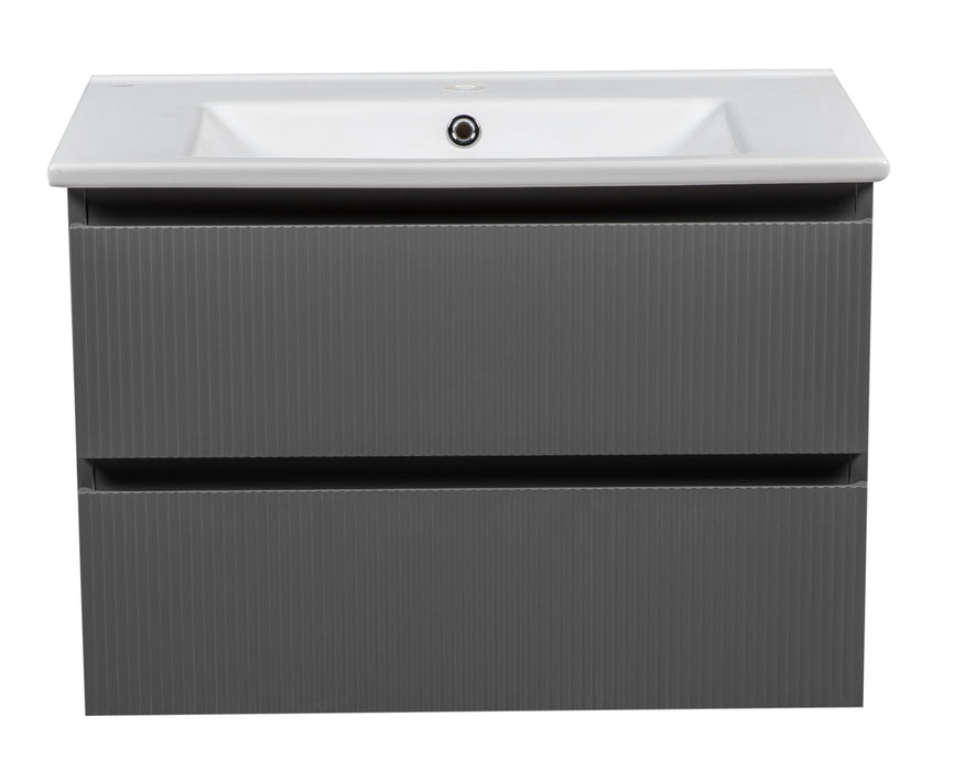 Edison Wood Gray Matte Bathroom Vanity Gray Matte 5