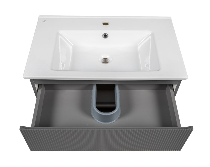 Edison Wood Gray Matte Bathroom Vanity Gray Matte 6