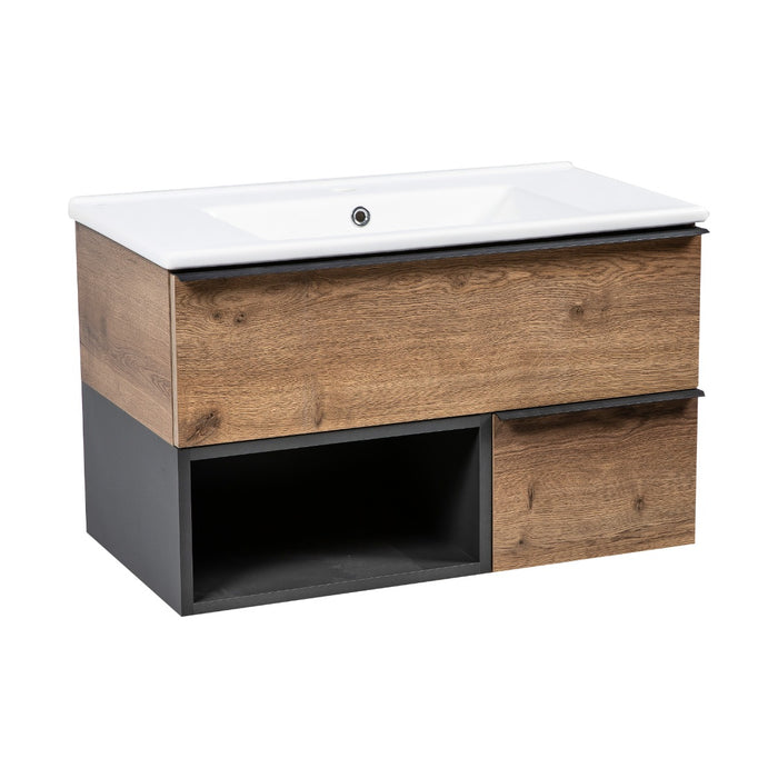 Monroe Wood Antracite Alicante Glossy Bathroom Vanity Antracite Alicante Glossy 1