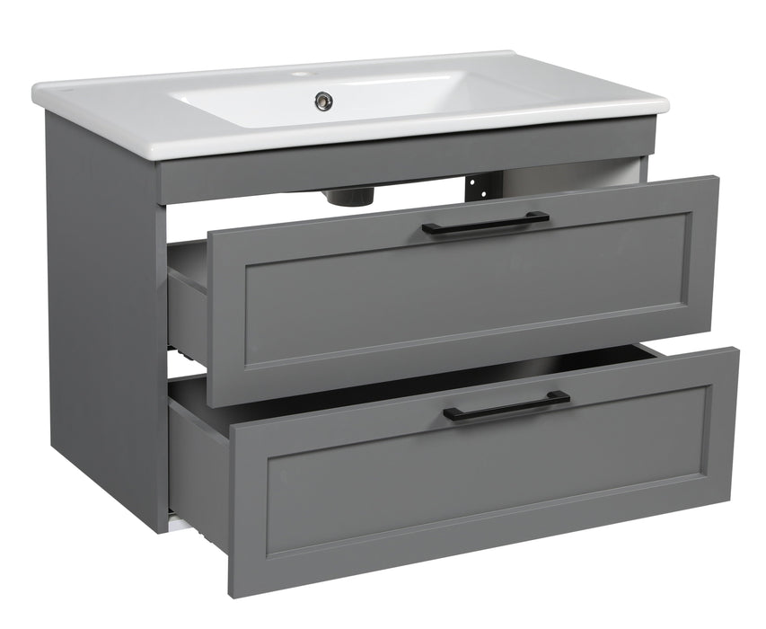 Palm Beach Wood Gray Matte Bathroom Vanity Gray Matte 3