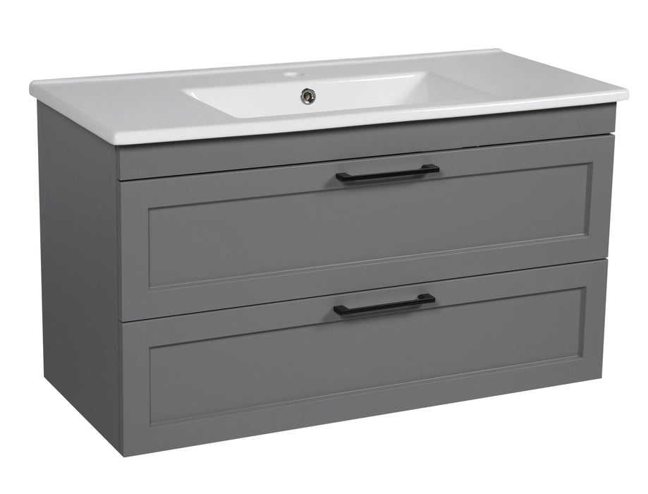 Palm Beach Wood Gray Matte Bathroom Vanity Gray Matte 1