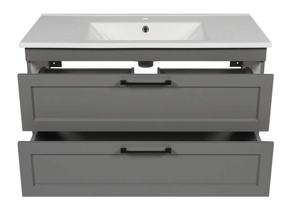 Palm Beach Wood Gray Matte Bathroom Vanity Gray Matte 4