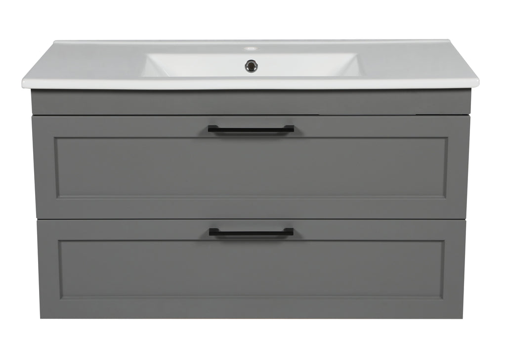 Palm Beach Wood Gray Matte Bathroom Vanity Gray Matte 5