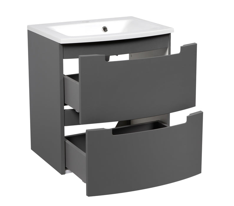 Delux Wood Gray Matte Bathroom Vanity Gray Matte 3