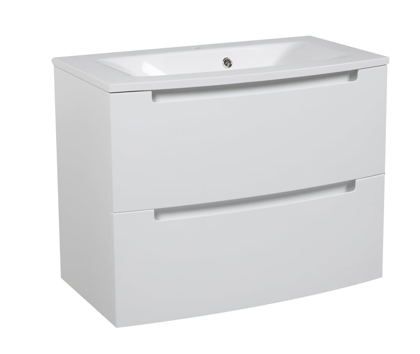 Delux Wood White Glossy Bathroom Vanity White Glossy 1