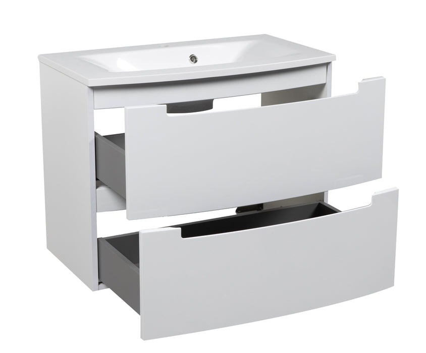 Delux Wood White Glossy Bathroom Vanity White Glossy 3