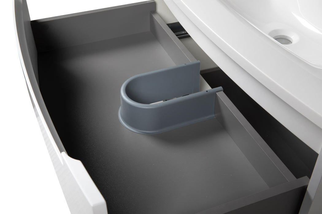 Delux Wood White Glossy Bathroom Vanity White Glossy 5