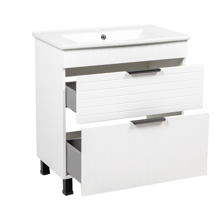 Trevi Wood White Matte Bathroom Vanity White Matte 2
