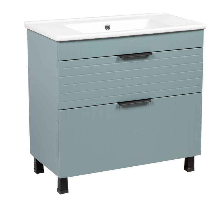 Trevi Wood Light Green Glossy Bathroom Vanity Light Green Glossy 1