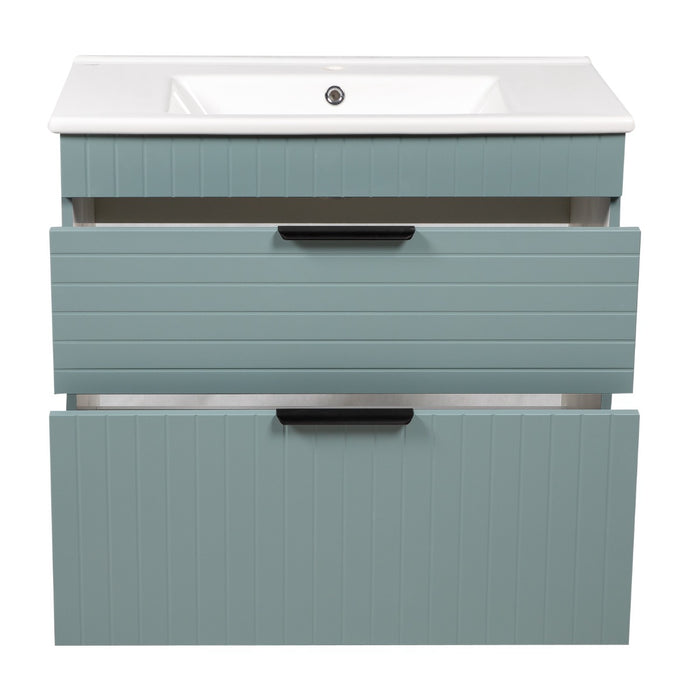 Trevi Wood Light Green Glossy Bathroom Vanity Light Green Glossy 3