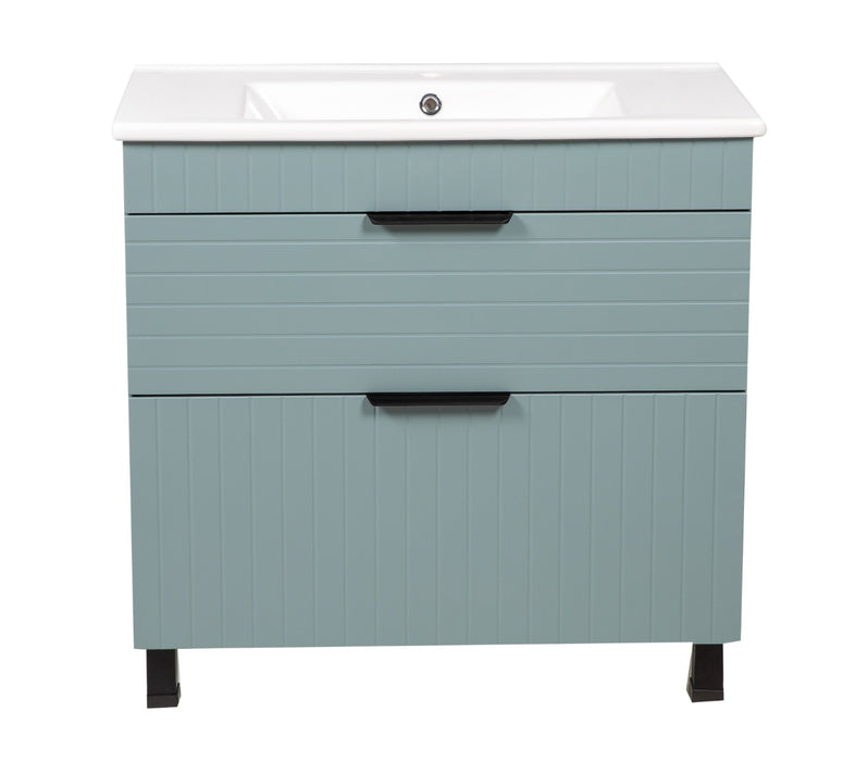 Trevi Wood Light Green Glossy Bathroom Vanity Light Green Glossy 4