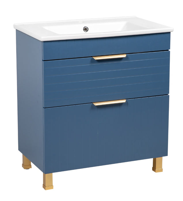 Trevi Wood Blue Matte Bathroom Vanity Blue Matte 1
