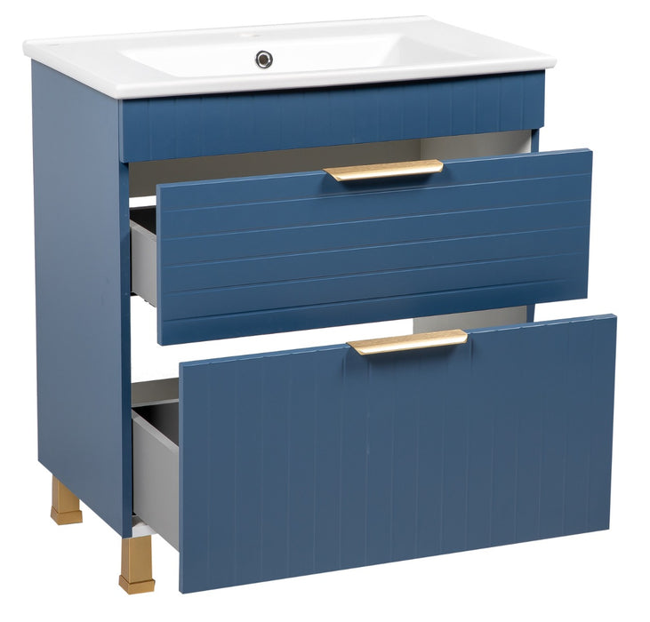 Trevi Wood Blue Matte Bathroom Vanity Blue Matte 2