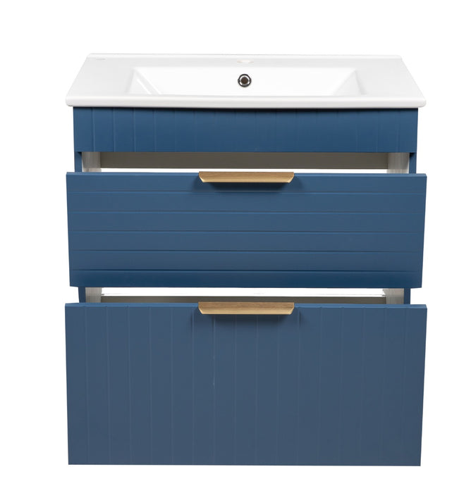 Trevi Wood Blue Matte Bathroom Vanity Blue Matte 3