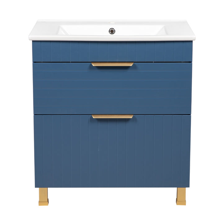 Trevi Wood Blue Matte Bathroom Vanity Blue Matte 4