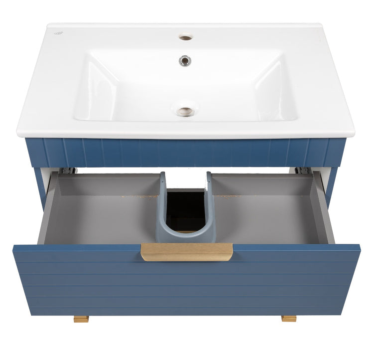 Trevi Wood Blue Matte Bathroom Vanity Blue Matte 5
