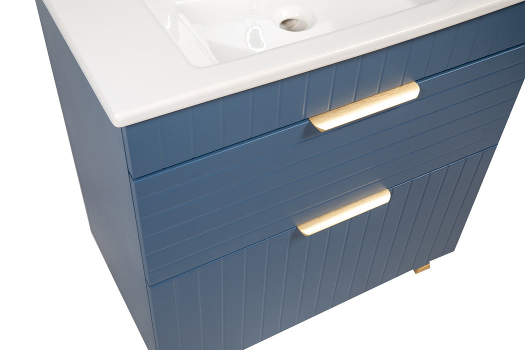 Trevi Wood Blue Matte Bathroom Vanity Blue Matte 5
