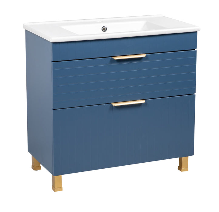 Trevi Wood Blue Matte Bathroom Vanity Blue Matte 1