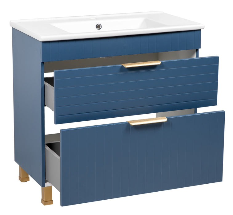 Trevi Wood Blue Matte Bathroom Vanity Blue Matte 2