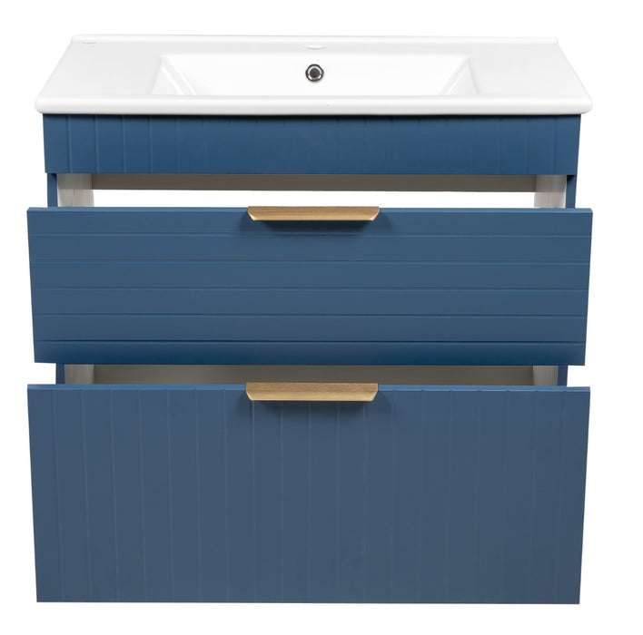 Trevi Wood Blue Matte Bathroom Vanity Blue Matte 3