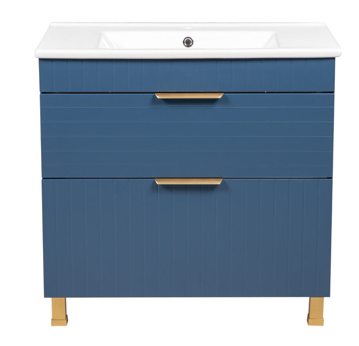 Trevi Wood Blue Matte Bathroom Vanity Blue Matte 4