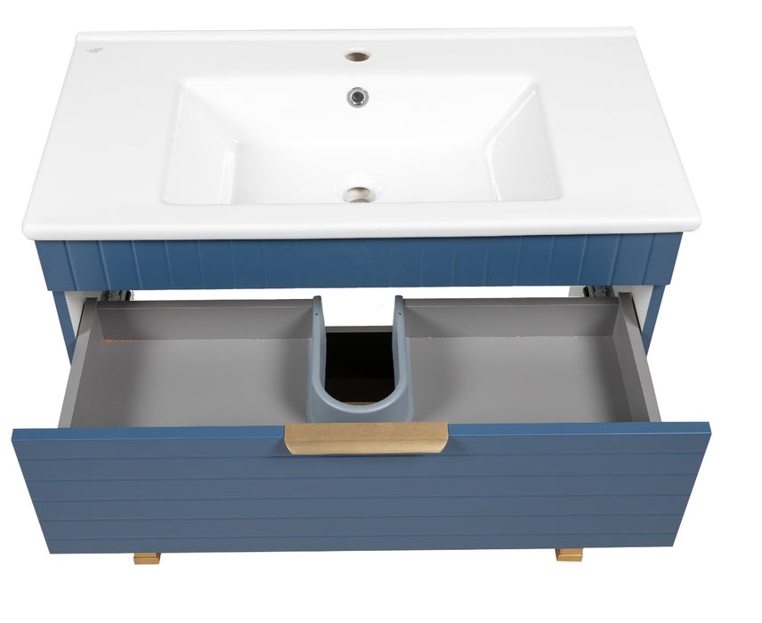 Trevi Wood Blue Matte Bathroom Vanity Blue Matte 5