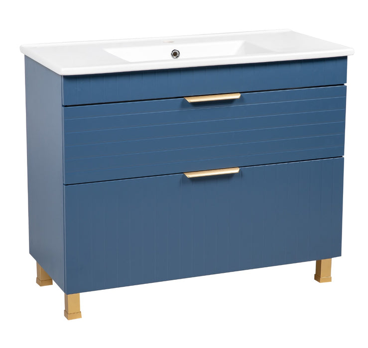 Trevi Wood Blue Matte Bathroom Vanity Blue Matte 1