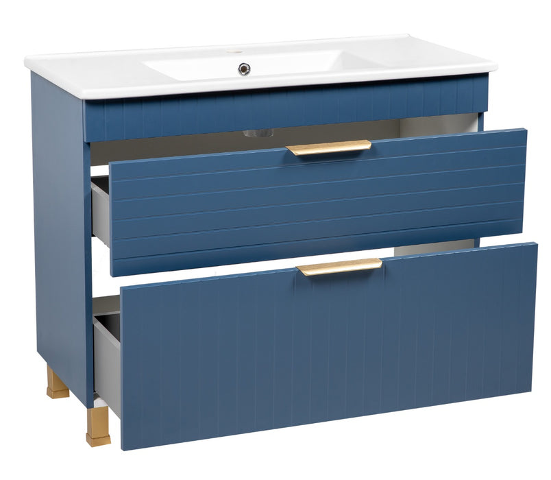 Trevi Wood Blue Matte Bathroom Vanity Blue Matte 2
