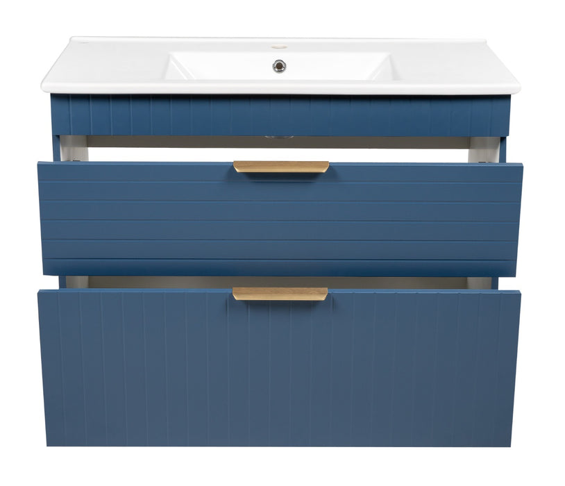 Trevi Wood Blue Matte Bathroom Vanity Blue Matte 3