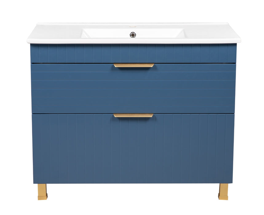Trevi Wood Blue Matte Bathroom Vanity Blue Matte 4