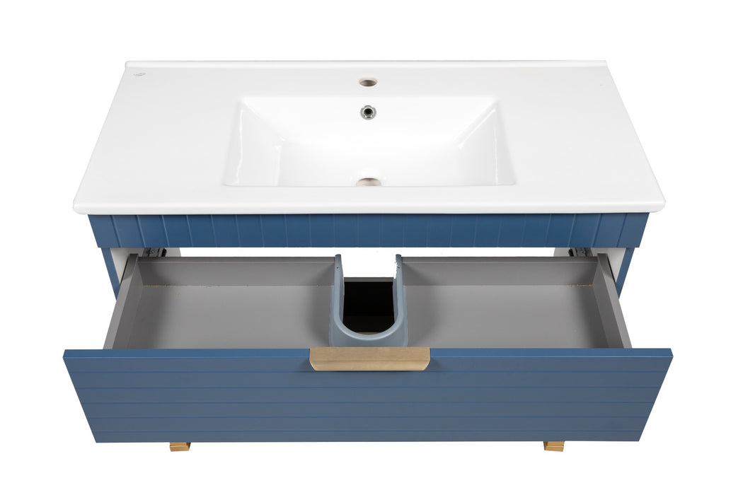 Trevi Wood Blue Matte Bathroom Vanity Blue Matte 5