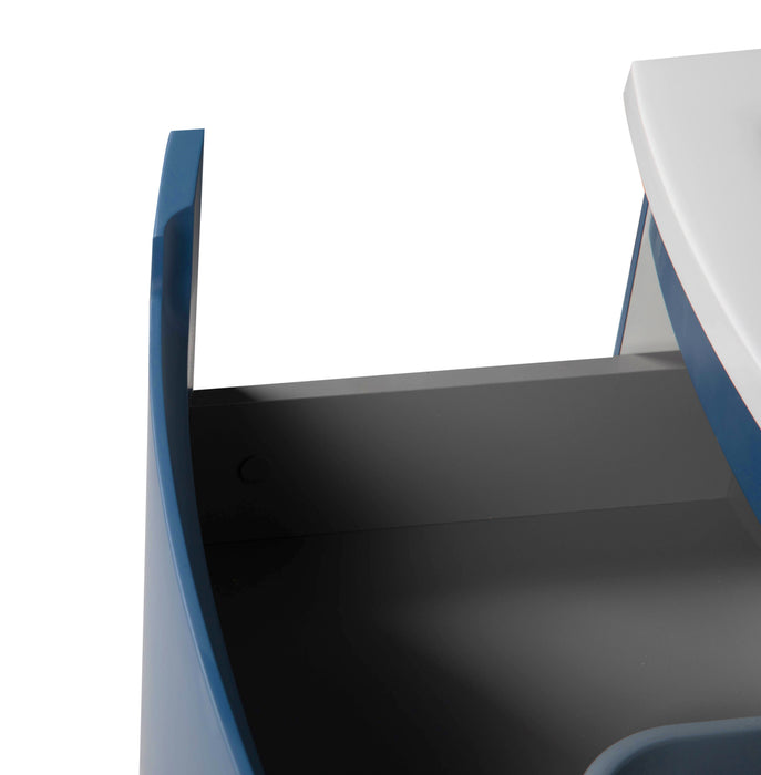 Delux Wood Blue Matte Bathroom Vanity Blue Matte 6